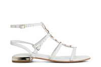 sandalias tipo gladiador de piel con accesorio white