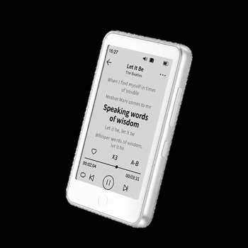 Reproductor MP3 MINI con Bluetooth 5.3, Pantalla de Tinta Electrónica, Lector de Libros Electrónicos, 3.5'', 75 Horas de Duración de la Batería, Sin Luz Azul, Protección Ocular, Altavoces, 32GB