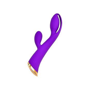 Vibrador De Conejo De Silicona De Lujo Con Función De Calor, Vibración Extremadamente Potente Con Motores Duales, Recargable, Morado, Fengwen