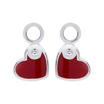 Colgante para sistema oreja joyería plata circonita corazón