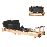 maquina reformer de pilates plegable con base deslizante y ruedas