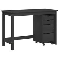 juego de escritorio y armario rodante moss 2 uds negro vidaxl