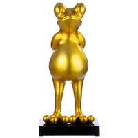 casablanca by gilde figura decorativa escultura rana rana dorada metalica h 68 cm