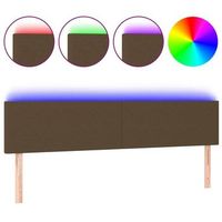 cabecero cama  panel de cabecera con led de tela marron oscuro 180x5x7888 cm