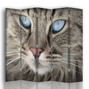 Legendarte - Biombo Cara Bonita Y Astuta - Separador De Ambientes Para Interiores Cm. 180x170 (5 Paneles)