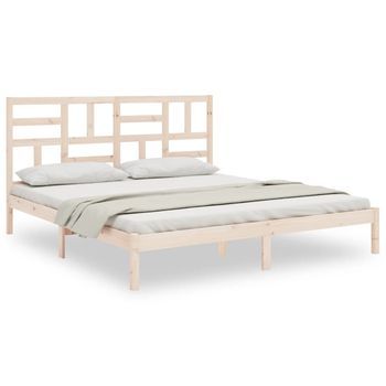Estructura De Cama Sin Colchón Madera Maciza 180x200 Cm Vidaxl