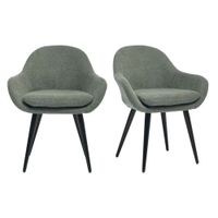 silla de comedor de tela verde x2