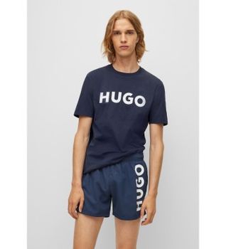 HUGO para hombre. 50467556 Camiseta Dulivio marino (S), Casual, Algodón, Manga corta, Sostenible
