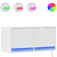 mueble de tv de pared con luces led blanco 80x31x35 cm vidaxl