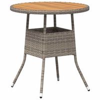 mesa de jardin  mesa de cena con almacenamiento gris y acacia 70 x 70 x 73 cm
