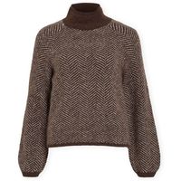 vila jersey noos lory high knit - coffee bean para mujer