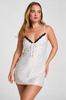 hunkemoller vestido lencero dolly lunares blanco