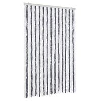 cortina mosquitera  mosquitera chenilla gris y blanco 118x220 cm