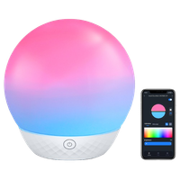 aigostar mesh - lampara de mesa inteligente bluetooth mesh control de capas de color lampara inteligente luz de noche led tactil regulable rgbcct compatibles con alexa para dormitorio salon
