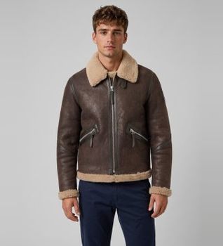 Belstaff para hombre. 106550 Chaqueta de piel Winterbrook marrón (L), Casual