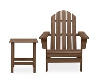 silla con otomana y mesa jardin adirondack abeto macizo marron