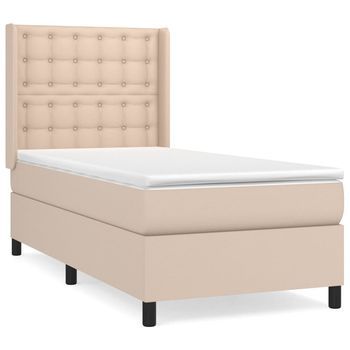 Cama Tapizada 203x93x128 Cm Vinilo - Marrón