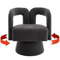 sillon giratorio boucle urban meuble 67x55x74 cm - gris oscuro