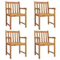 pack 4 uds sillas de jardin  silla de exterior  sillon madera maciza de acacia 56x555x90 cm