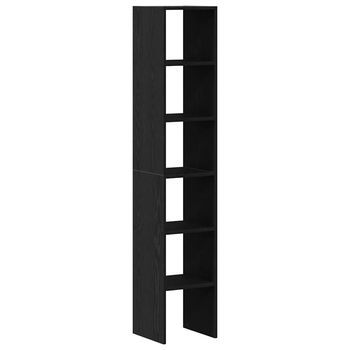 Estanterías 2 Uds Apilables De Madera De Ingeniería Roble Negro Vidaxl