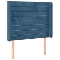 cabecero cama mueble de dormitorio con led de terciopelo oscuro 93 x 16 x 118128 cm azul m020001381