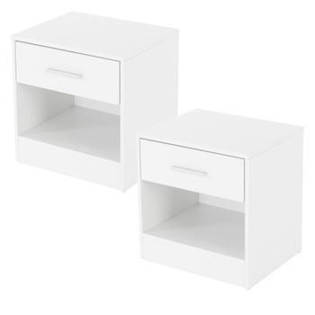 Set De 2 Mesitas De Noche Con Un Cajón 36,5 X 38,5 X 30 Cm Ml-design