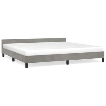 Cama Matrimonial | Cama Para Adultos | Estructura De Cama Con Cabecero Terciopelo Gris Claro 200x200cm