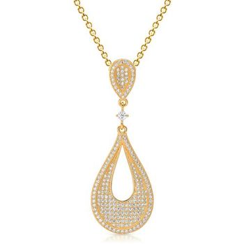 Cadena de plata 925 con colgante chapado en oro