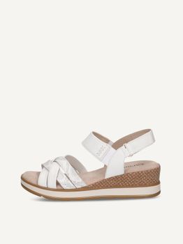 CAPRICE Heeled sandal, white, made of Leather with Wedge heel, Size 38