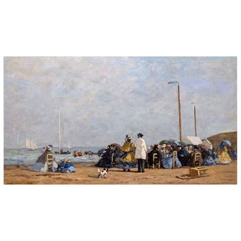 Cuadro lienzo - Crinolines Sur La Plage - Eugène Boudin - cm. 50x90
