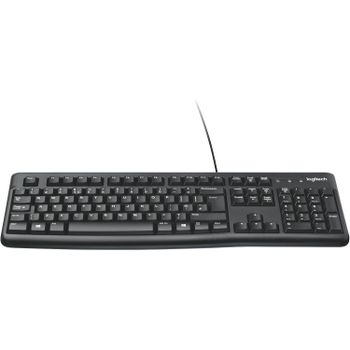 Logitech K120 Teclado con Cable USB Business para Windows | Tamaño Normal | Resistente a Líquido | Barra Espaciadora Curvada | PC/Portátil | Disposición QWERTY Español | Color Negro