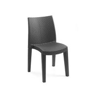 pack de 8 sillas exterior 55x48x86cm  hausbed  manila  gris-antracita  cojines no incluidos
