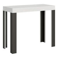 consola extensible 90x40196 cm efecto madera fresno blanco hierro