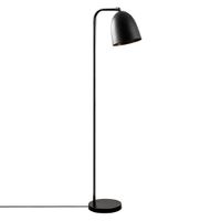 lampara de pie negro y pantalla de cupula orientable