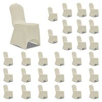 funda de silla elastica crema 30 unidades vidaxl