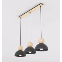 lampara colgante reta negro 3 luces