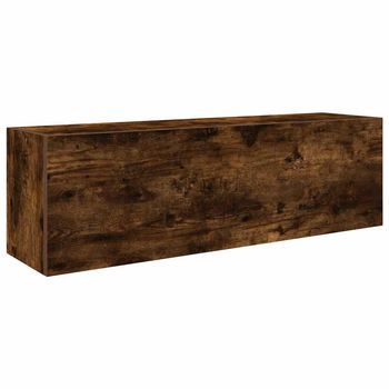 Mueble Pared Baño | Armario De Baño Madera Ingeniería Roble Ahumado 100x25x30cm