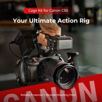 kit de jaula smallrig para canon c50 con extension de mango xlr jaula para camara con soporte de cable cold shoe y placa de liberacion rapida para arca