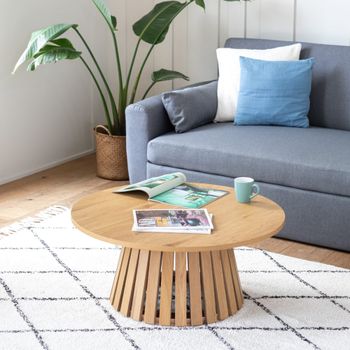 Mesa de centro redonda de estilo escandinavo 80cm