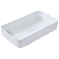 lavabo sobre encimera bano clasico ceramica blanco acabado brillante rectangular 61 x 35 cm ulua