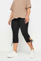 yours leggings capri negros con lazo anudable  mujer curvy y tallas grandes yours