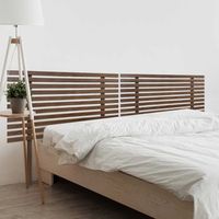 dhome cabecero de madera reciclada dm para camas de 160 estilo japones con patas dual dividido en 2 piezas cama palet herrajes incluidos 160cm dual nogal madera