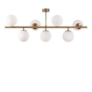 Lámpara De Techo Fazli-10536 Oro Cobrizo Metal Vidrio 113x40x46 Cm