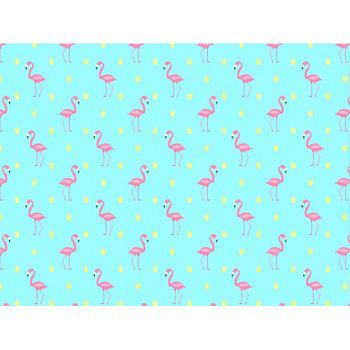Fotomural Vinilo Infantil Flamencos Rosa Azul 400 X 300 Cm