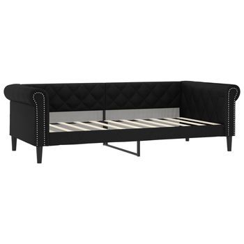 Sofá Cama Sin Colchón Cuero Sintético Negro 90x190 Cm Vidaxl