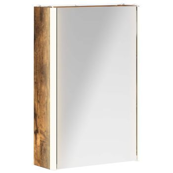 Armario Con Espejo De Baño | Mueble De Baño Roble Ahumado 33 X 11,5 X 50 Cm