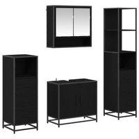 juego de muebles de bano 4 uds roble negro 65 x 33 x 60 cm vidaxl