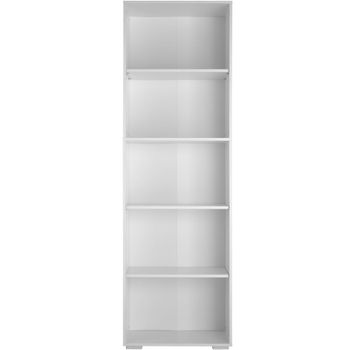 Estantería de mdf con 5 apartados, versátil, 60 x 30 x 190 cm, blanco