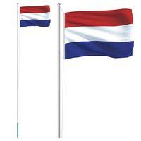 mastil y bandera de paises bajos aluminio 608 m vidaxl