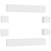 set de mueble para tv de 10 piezas madera de ingenieria blanco vidaxl